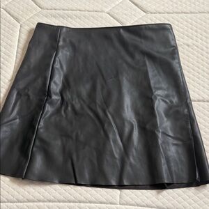 Primark Black A-Line Leather Skirt